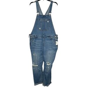 New Aeropostale jean overalls XL distressed